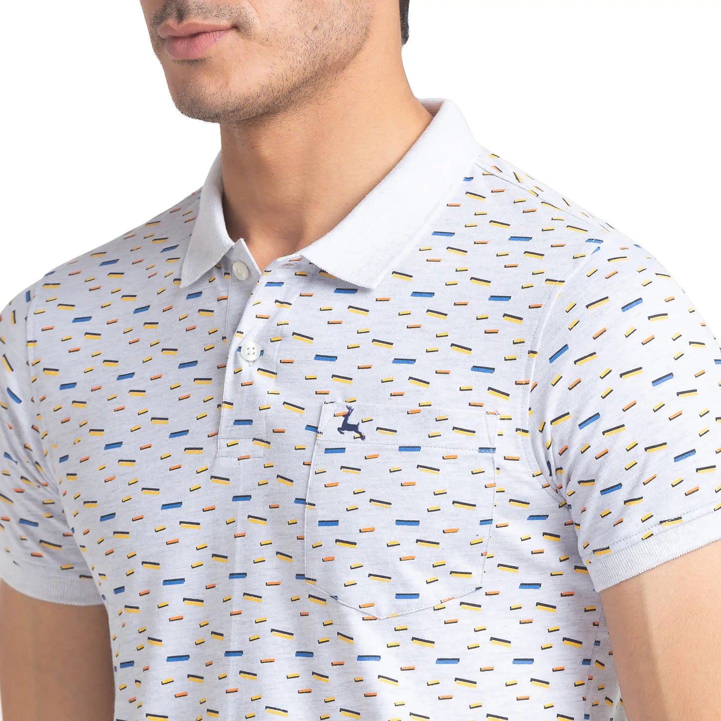 Men Regular Fit Blue Polo