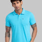 Men Regular Fit Blue T-Shirt