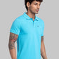 Men Regular Fit Blue T-Shirt