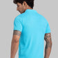 Men Regular Fit Blue T-Shirt