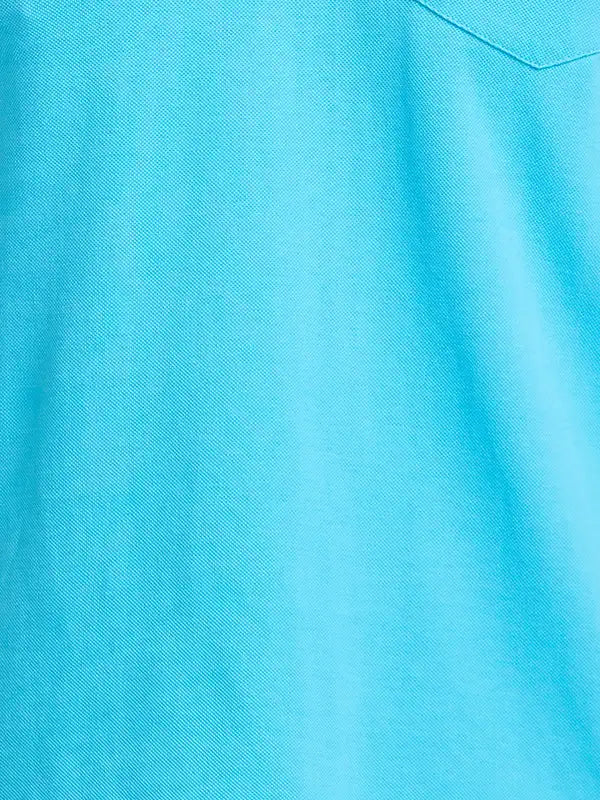 Men Regular Fit Blue T-Shirt