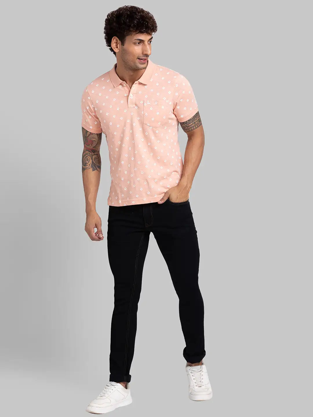 Men Green Regular Fit Print Cotton T-Shirt