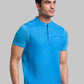 Men Regular Fit Blue T-Shirt