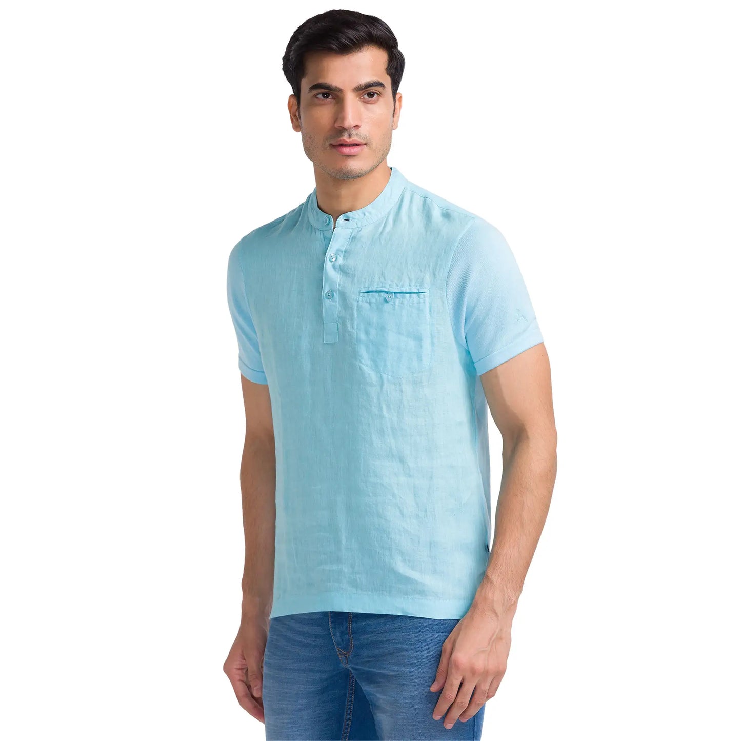 Men Regular Fit Grey Polo