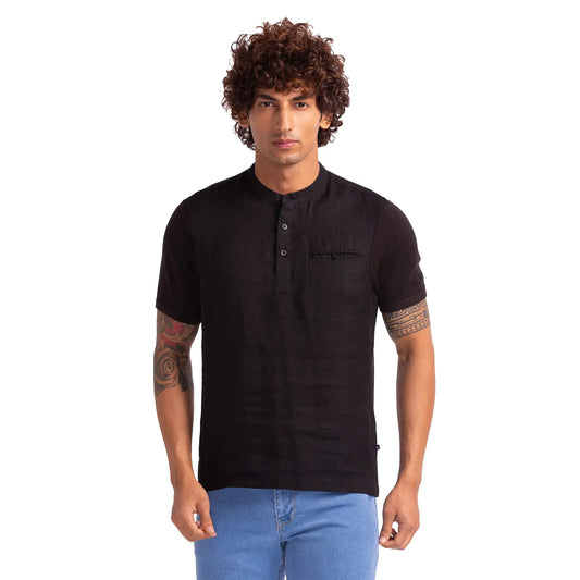 Men Regular Fit Blue T-Shirts