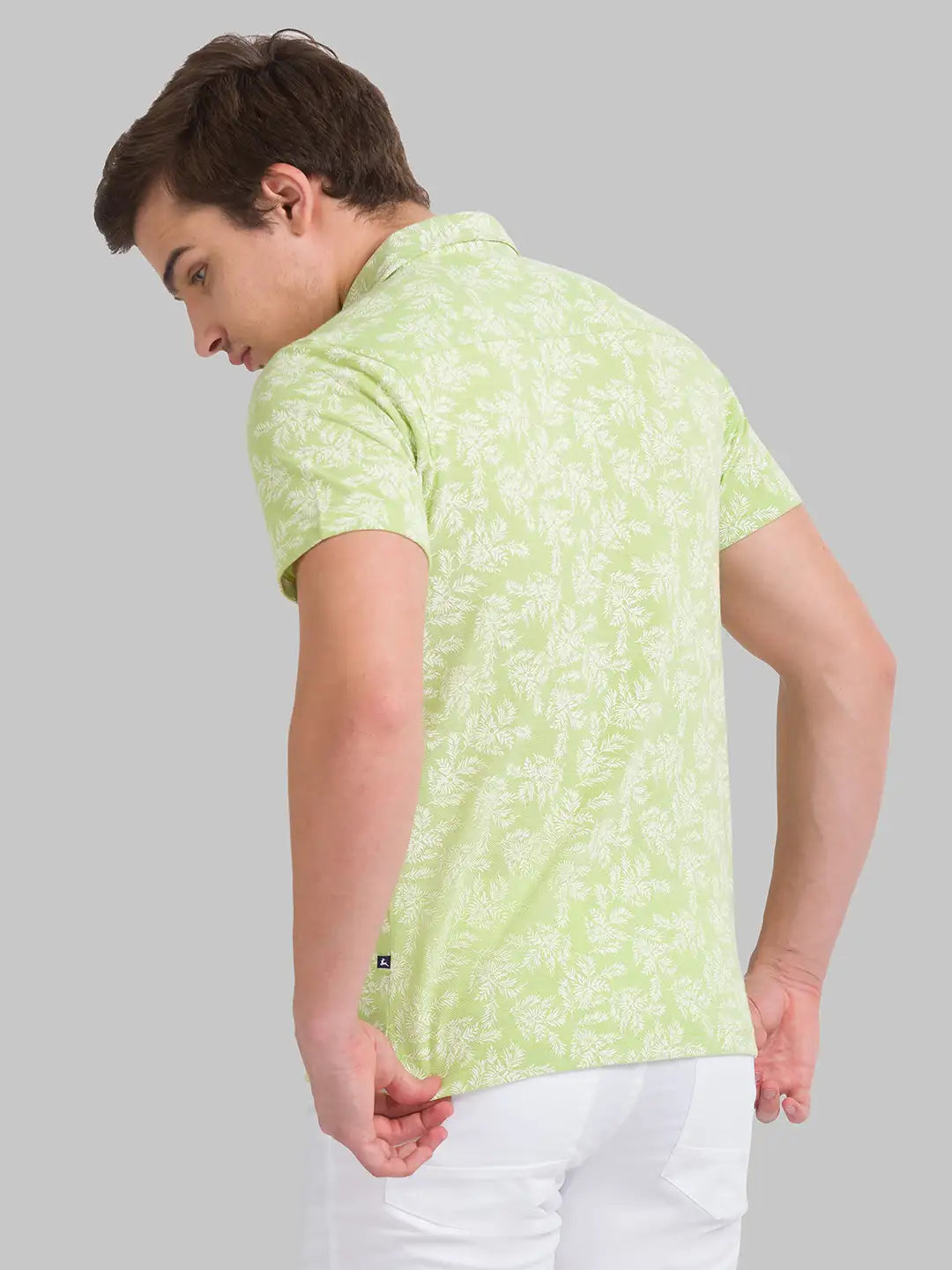 Men Slim Fit Light Fawn Shirt