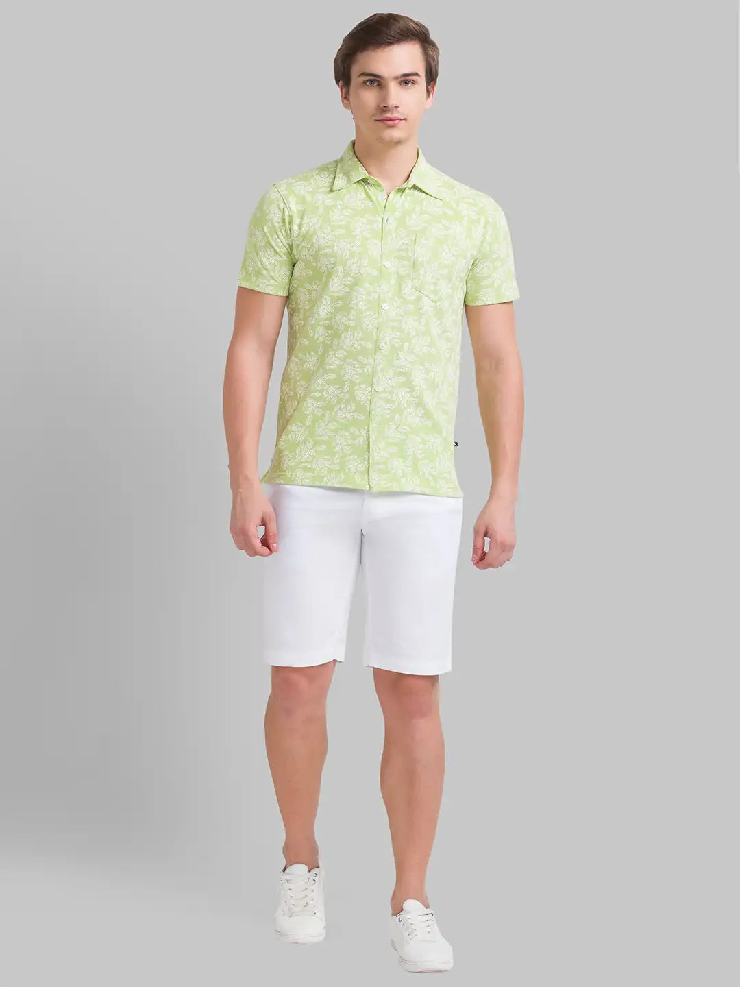 Men Slim Fit Light Fawn Shirt