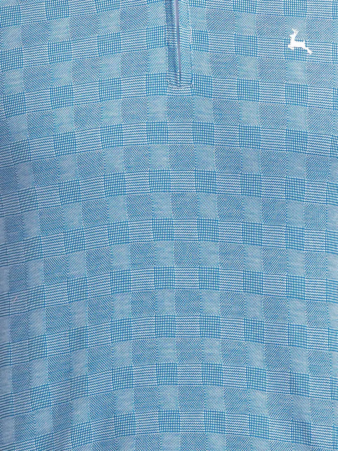 Parx Men Orange Jacquard Regular Fit Cotton T-Shirt