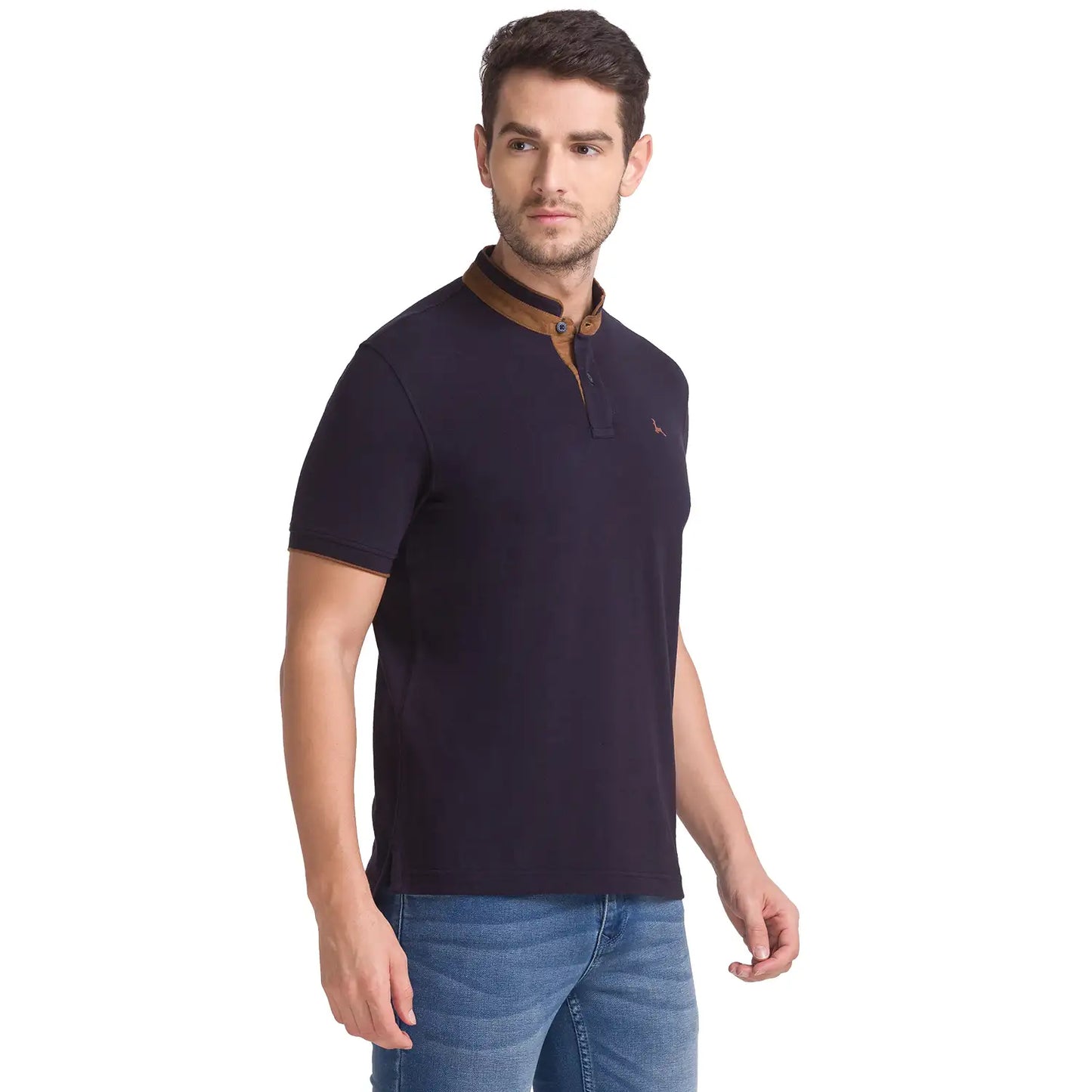 Men Slim Fit Medium Orange T-Shirt
