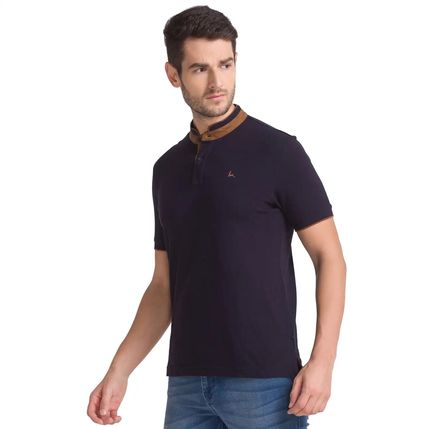 Men Slim Fit Medium Orange T-Shirt