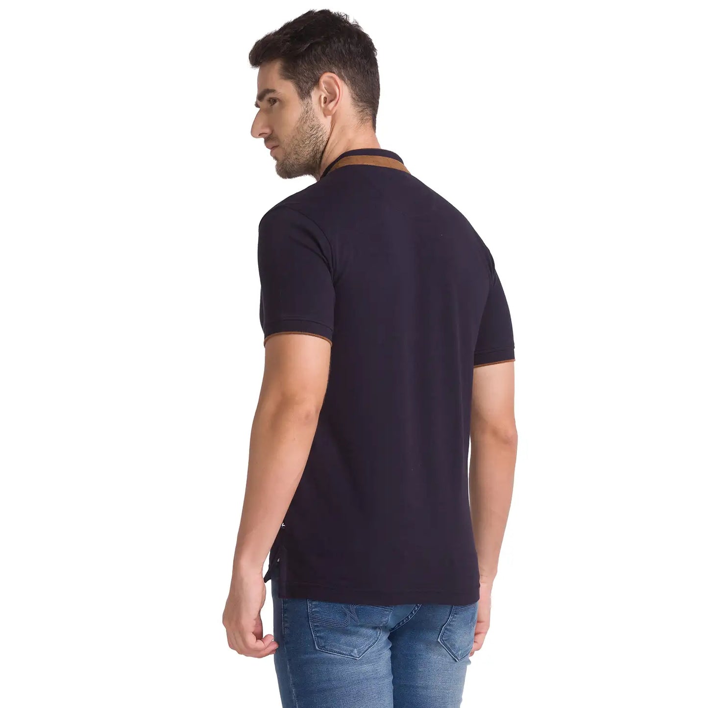 Men Slim Fit Medium Orange T-Shirt