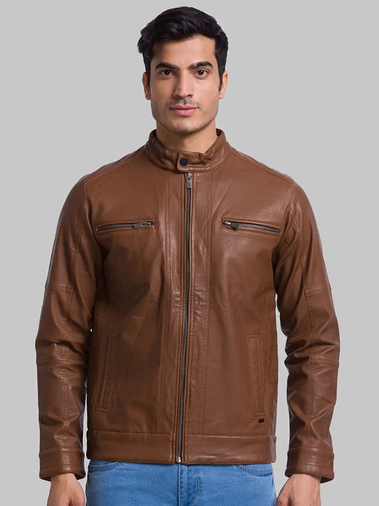 Men Regular Fit Black Jacket
