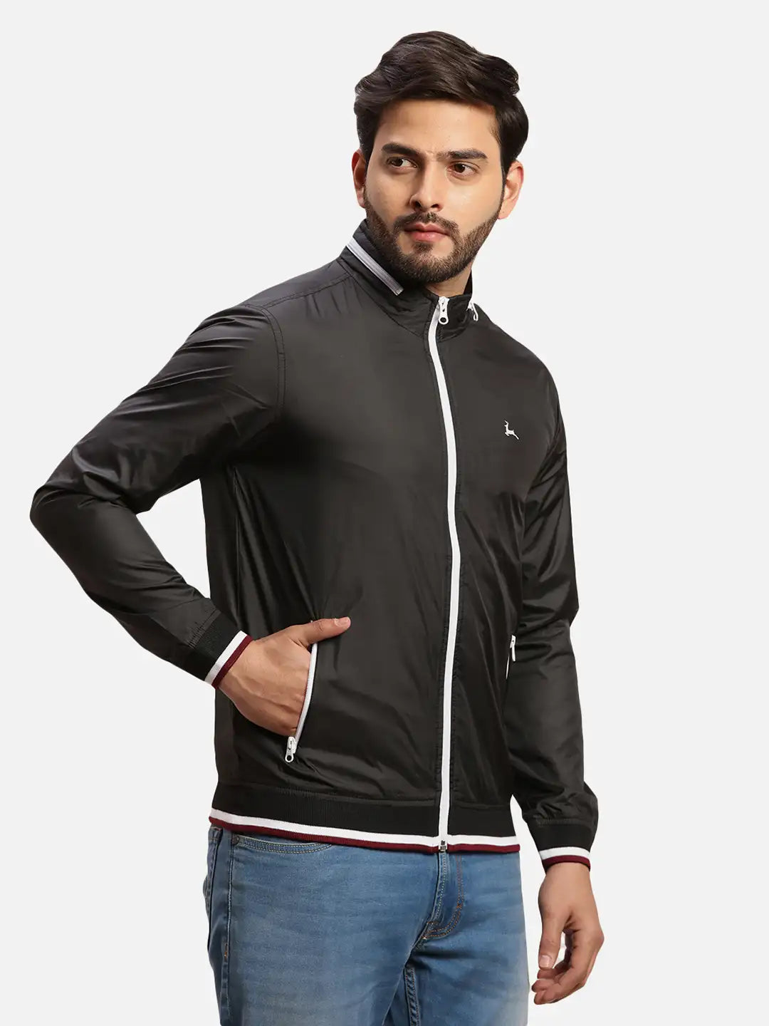 Parx Men Green Solid Polyester Full Sleeve Jacket