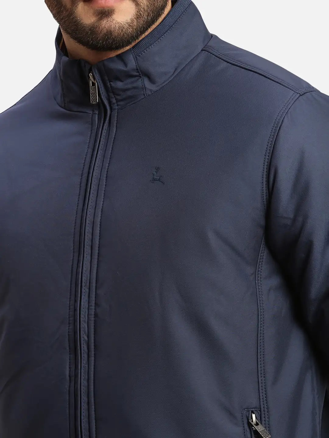 Parx Men Orange Solid Polyester Full Sleeve Jacket