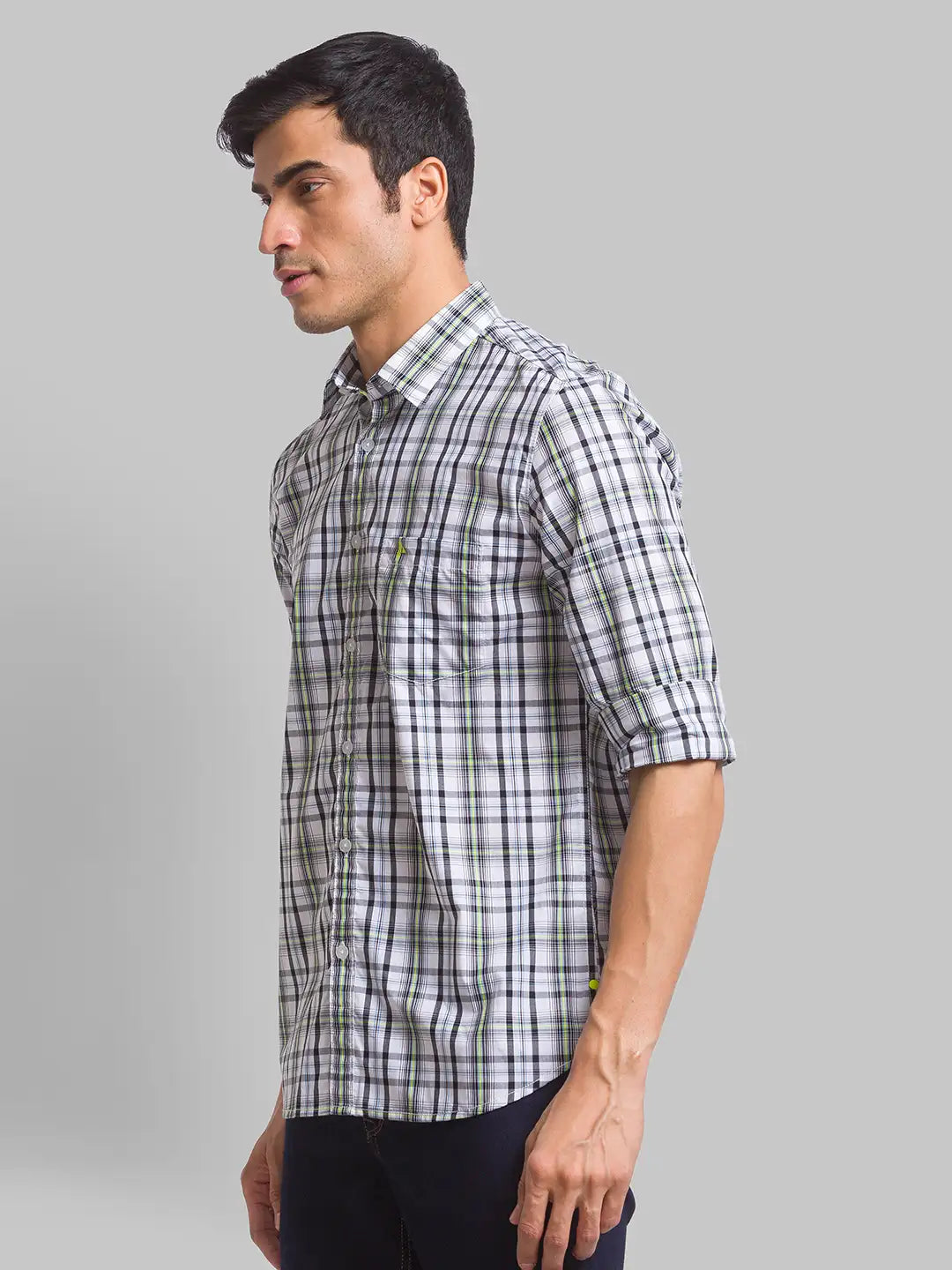 Men Slim Fit Light Green Shirt