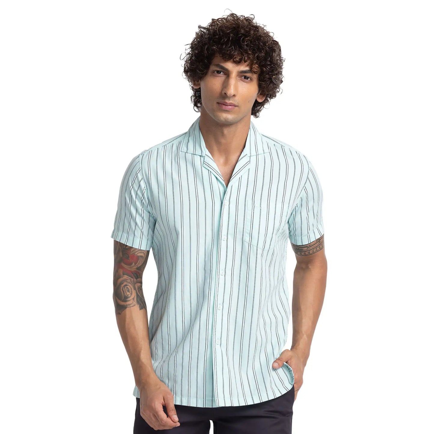 Men Regular Fit Green Shirt