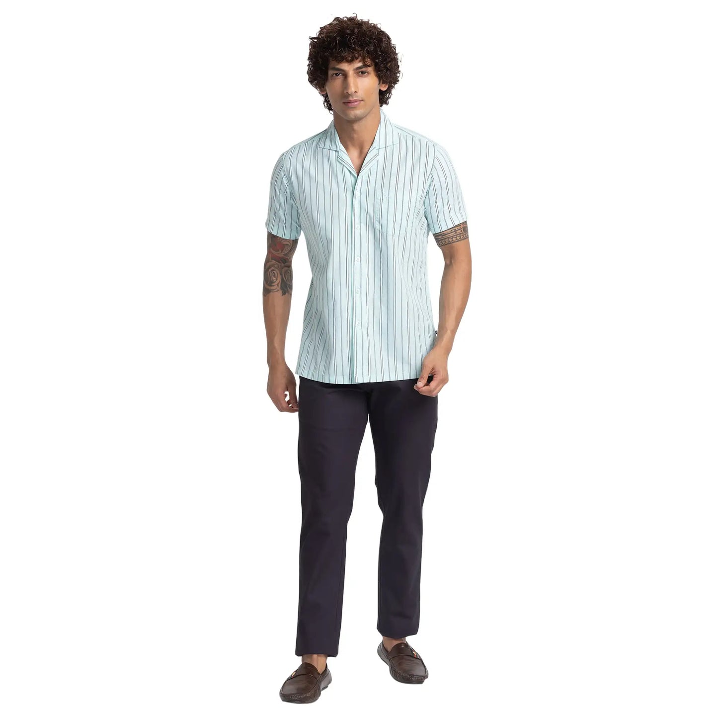Men Regular Fit Green Shirt