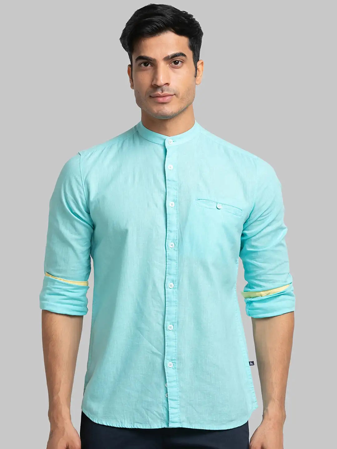 Men Slim Fit Blue Shirt