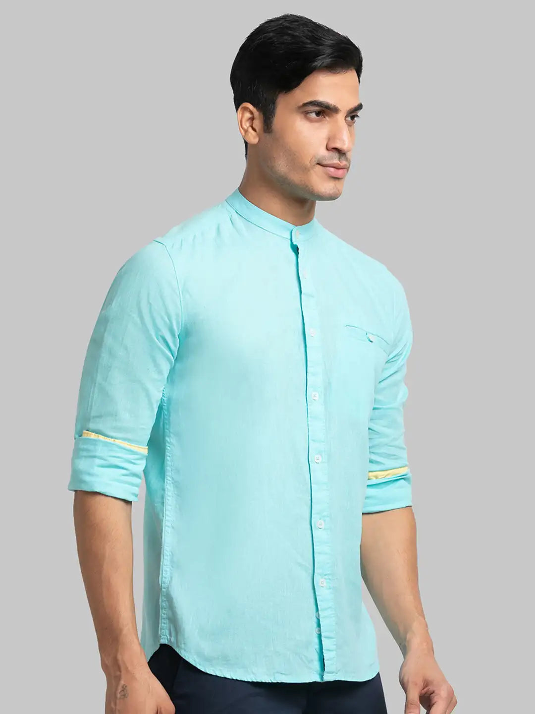 Men Slim Fit Blue Shirt