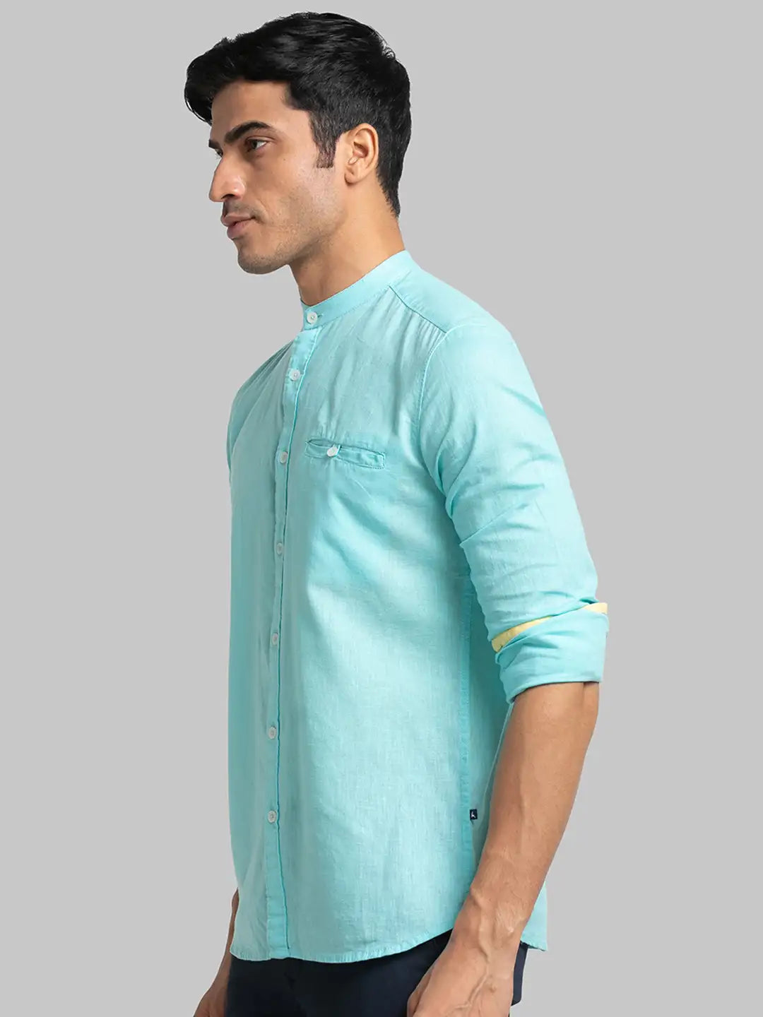 Men Slim Fit Blue Shirt
