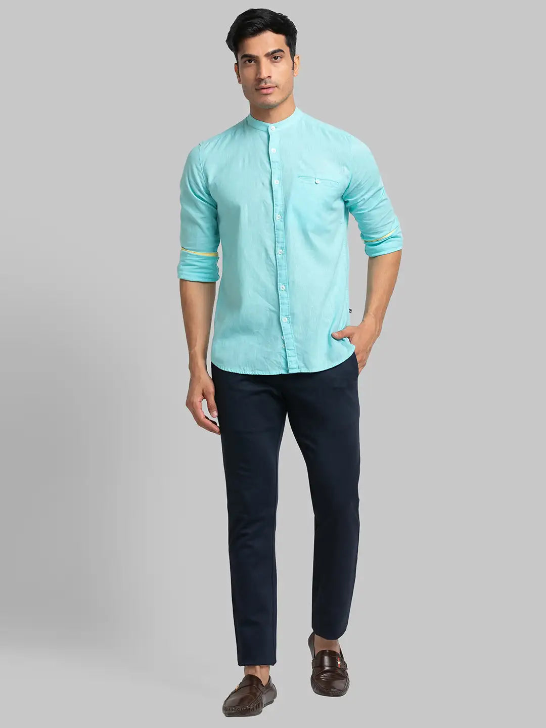 Men Slim Fit Blue Shirt