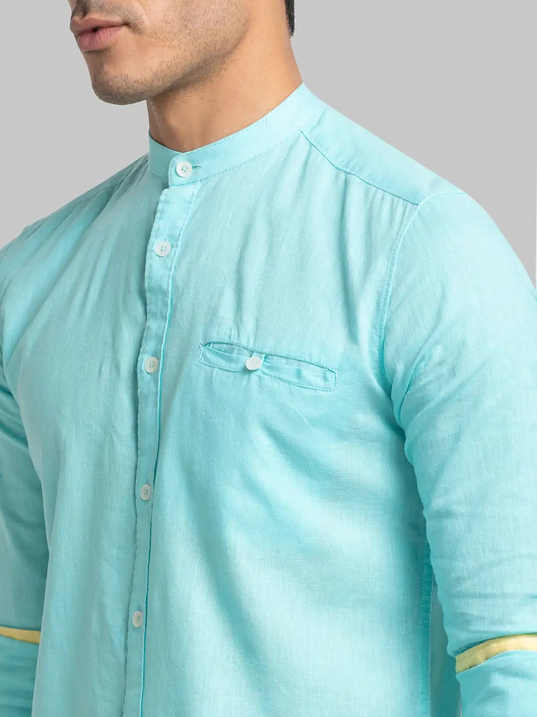 Men Slim Fit Blue Shirt