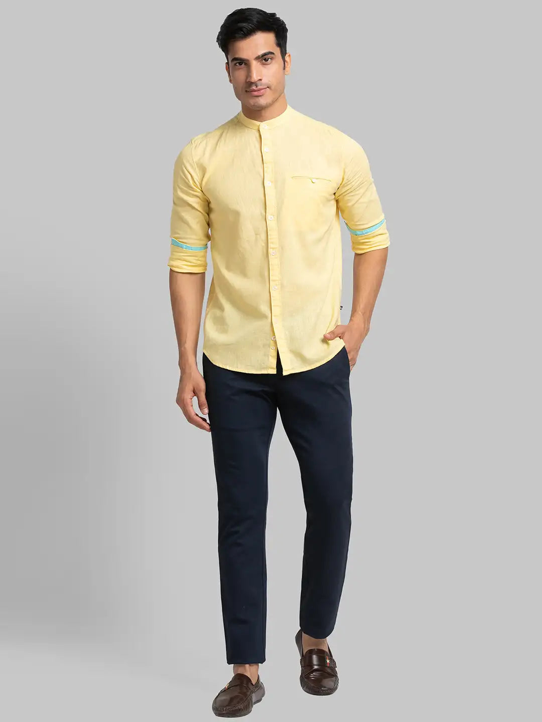 Men Slim Fit Blue Shirt