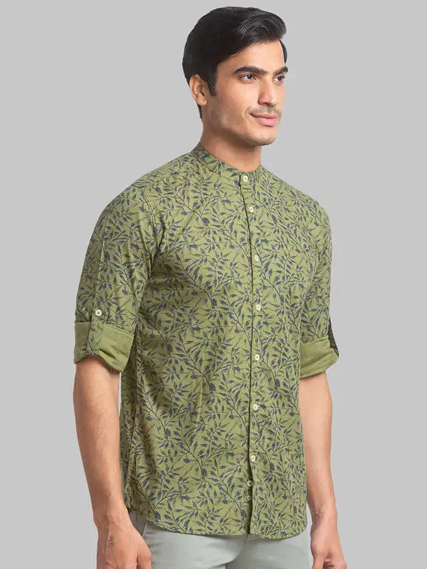 Men Slim Fit Yellow Shirt