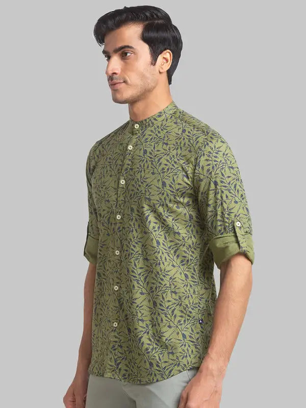 Men Slim Fit Yellow Shirt