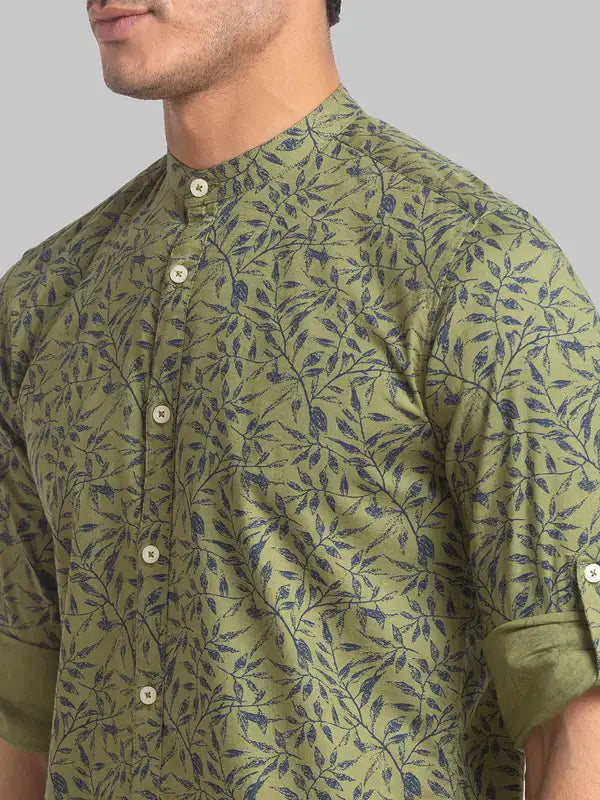 Men Slim Fit Yellow Shirt