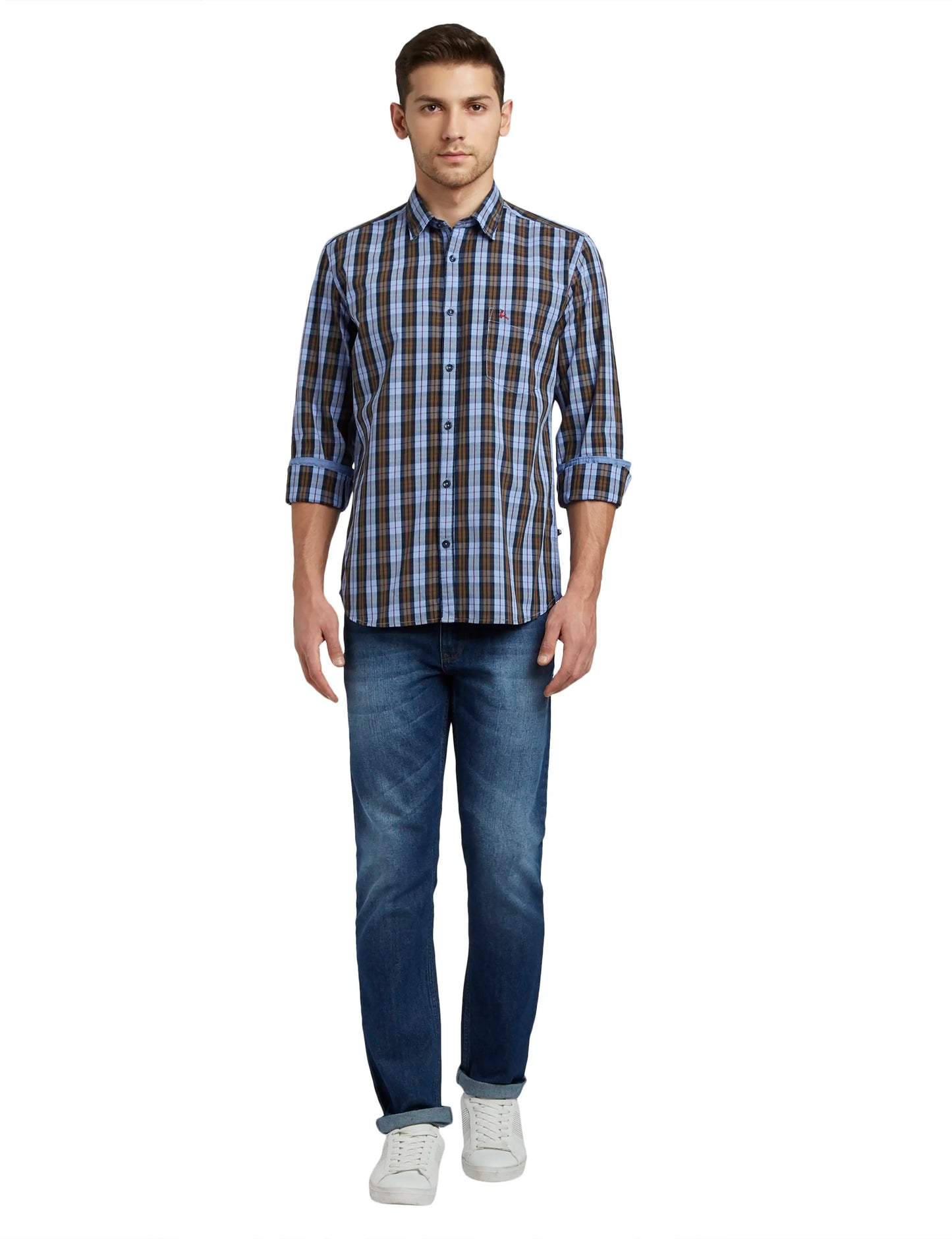 Men Slim Fit Light Green Shirt