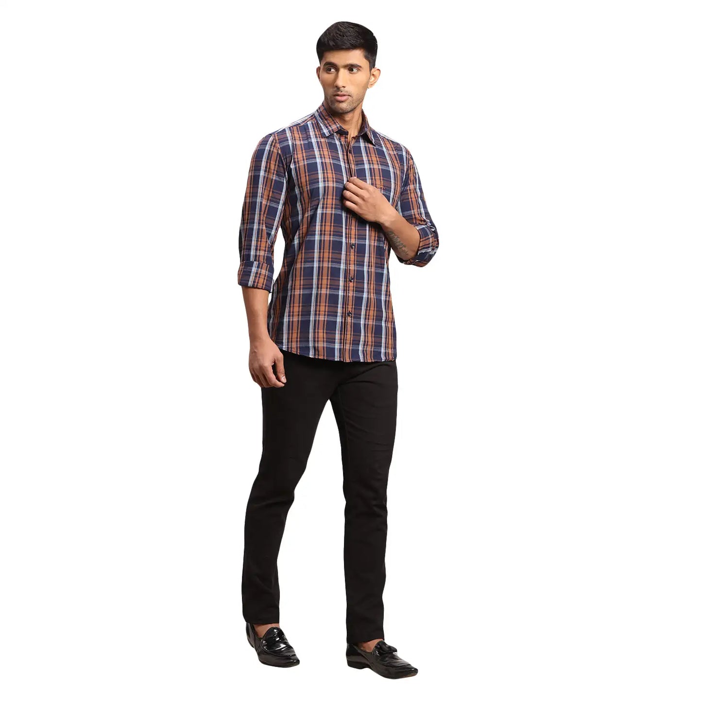 Men Slim Fit Light Pink Shirt