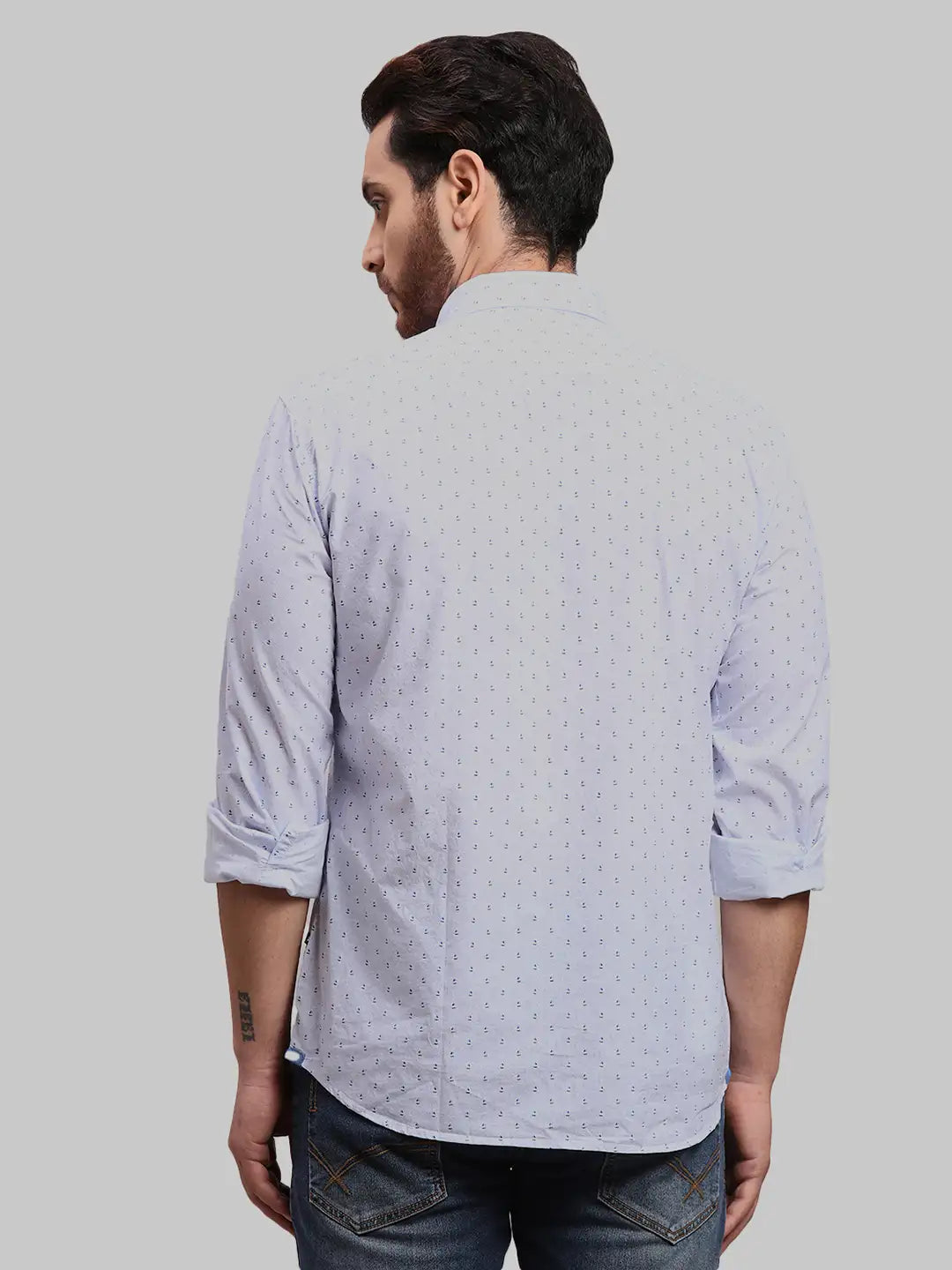 Men Slim Fit Light Green Shirt