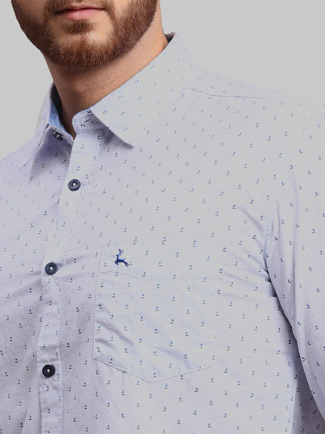 Men Slim Fit Light Green Shirt