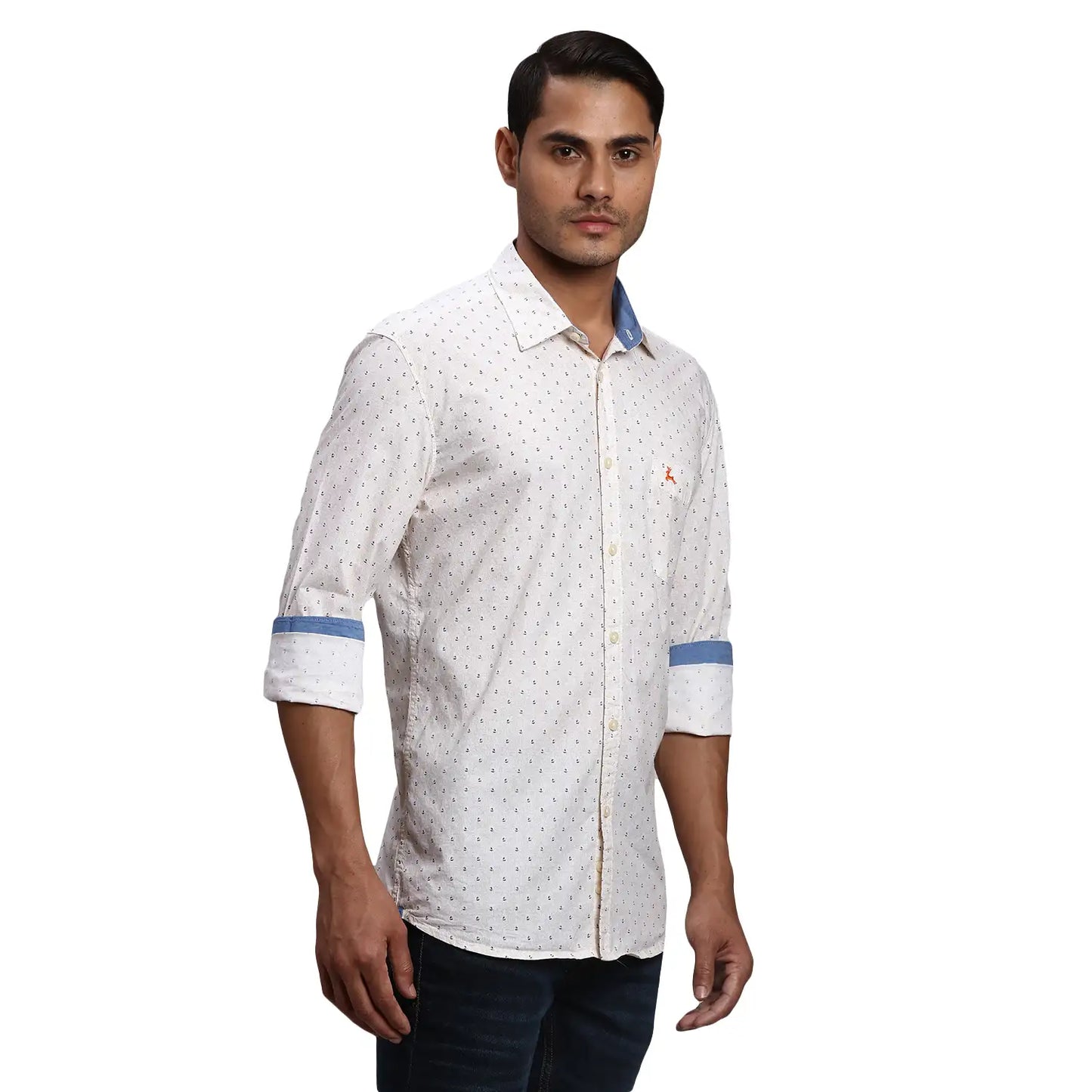 Men Slim Fit Blue Shirt