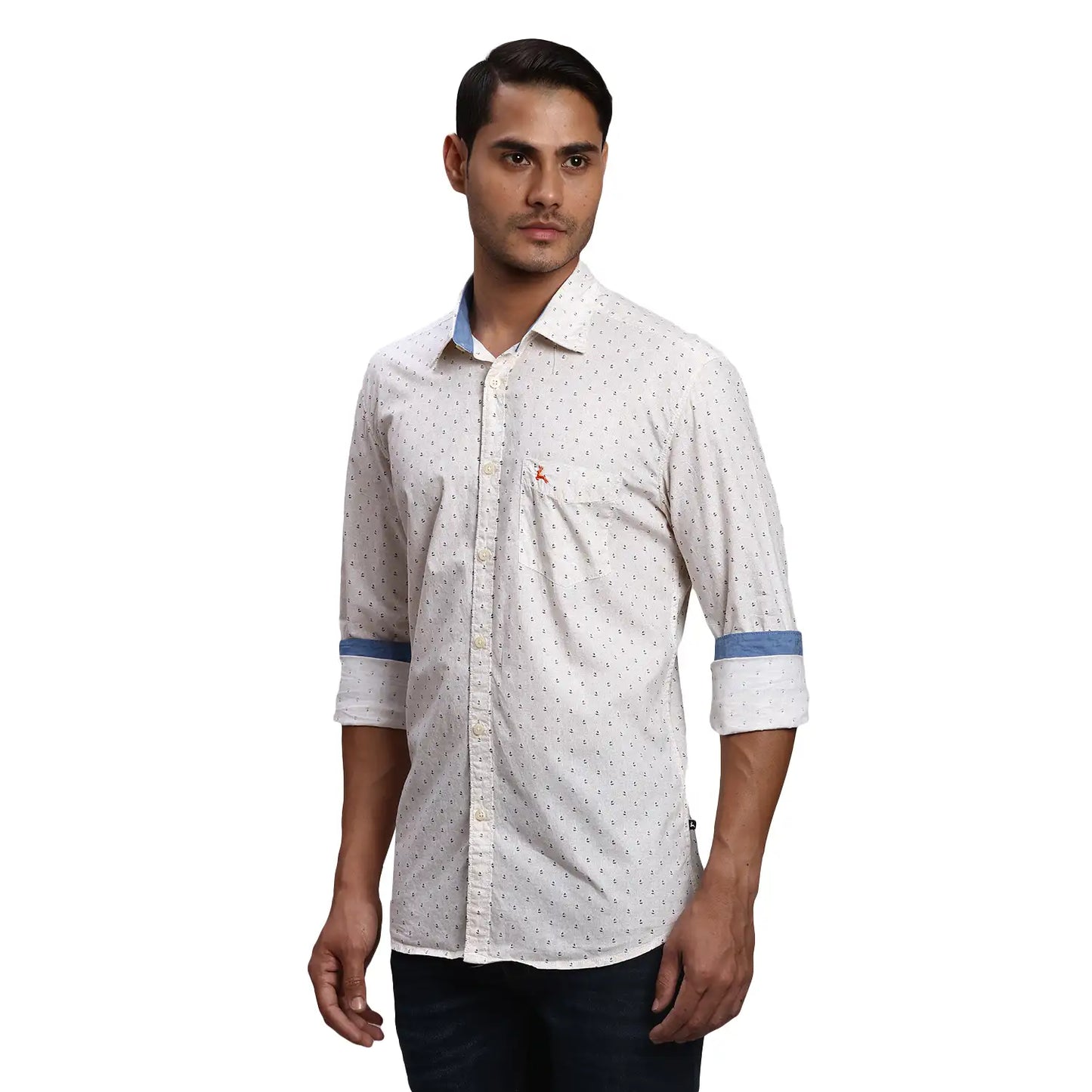 Men Slim Fit Blue Shirt