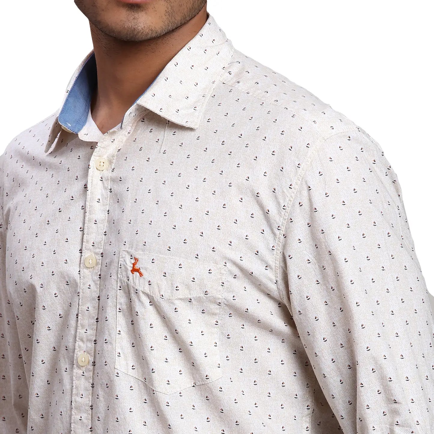 Men Slim Fit Blue Shirt