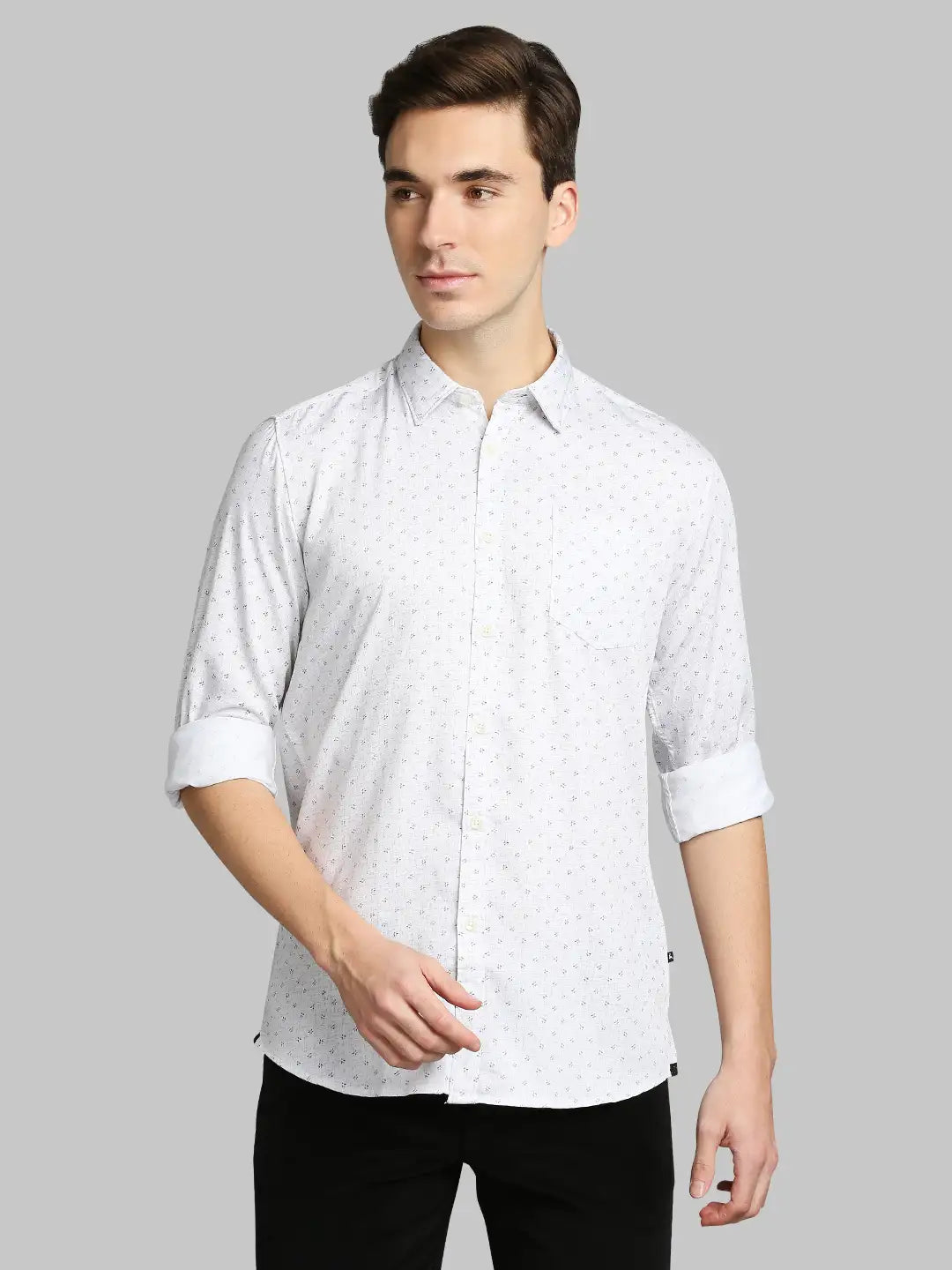 Men Slim Fit Dark Orange Shirt