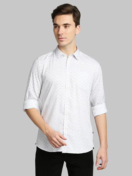 Men Slim Fit Dark Orange Shirt
