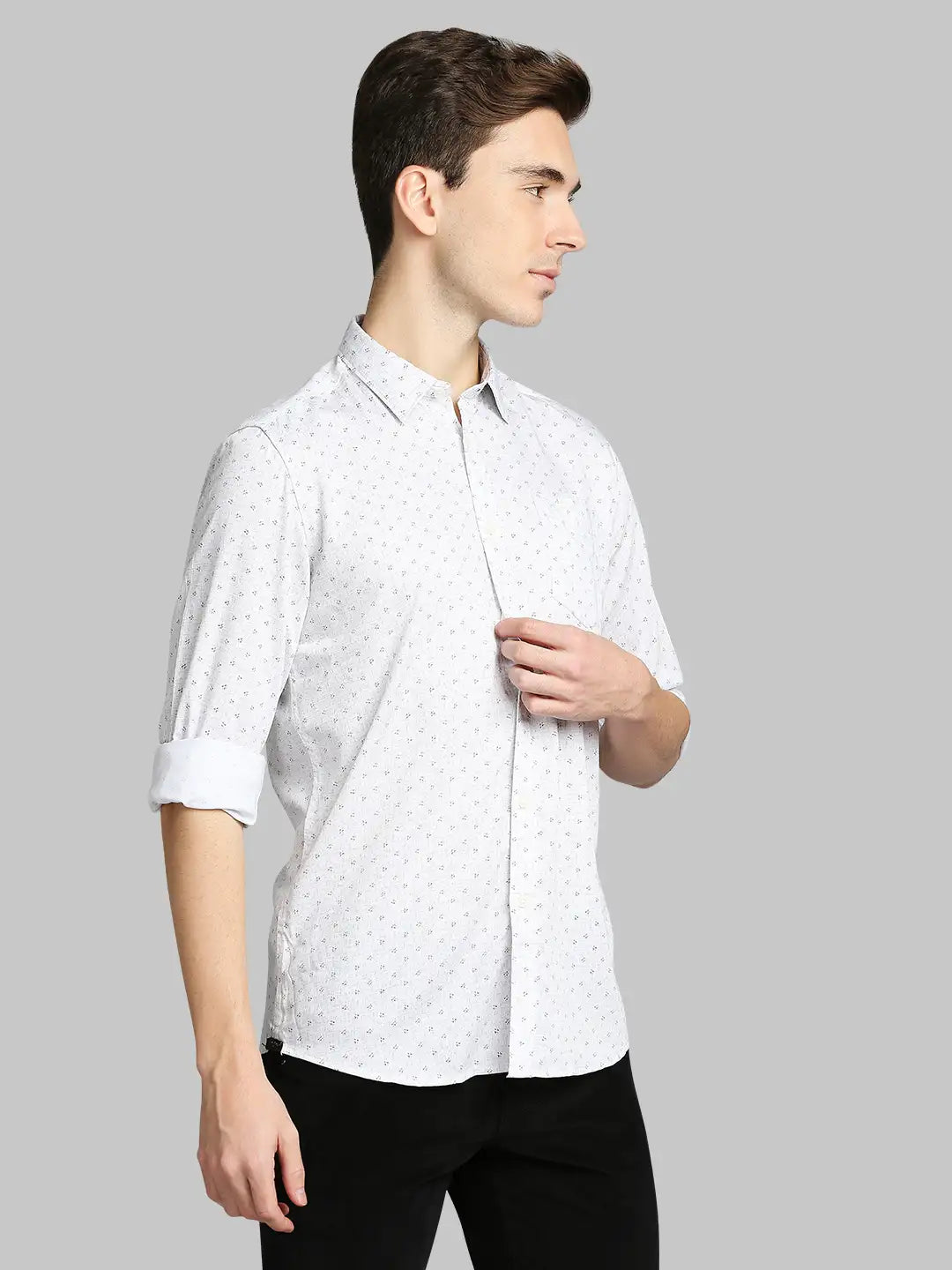 Men Slim Fit Dark Orange Shirt