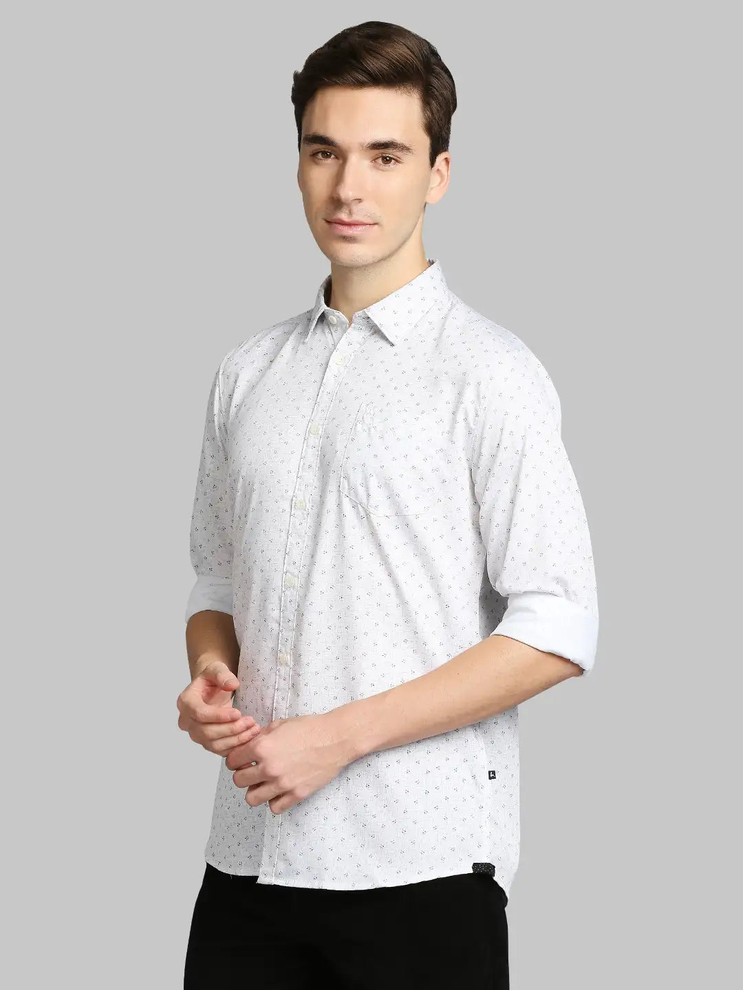 Men Slim Fit Dark Orange Shirt