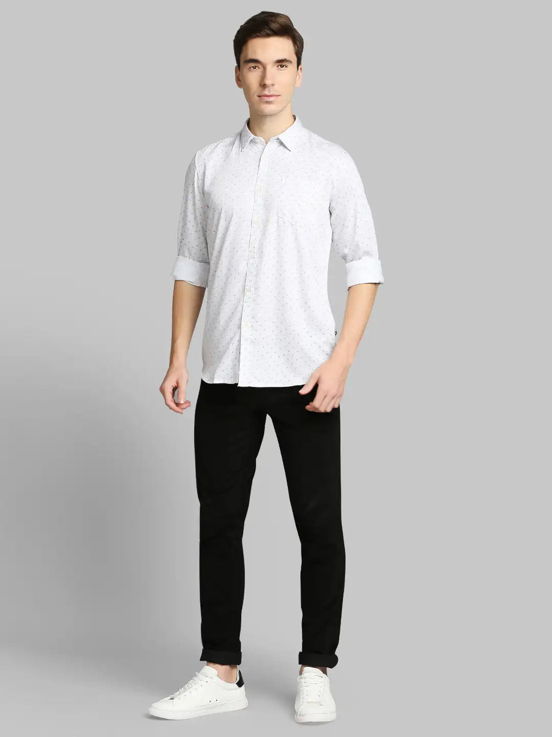 Men Slim Fit Dark Orange Shirt