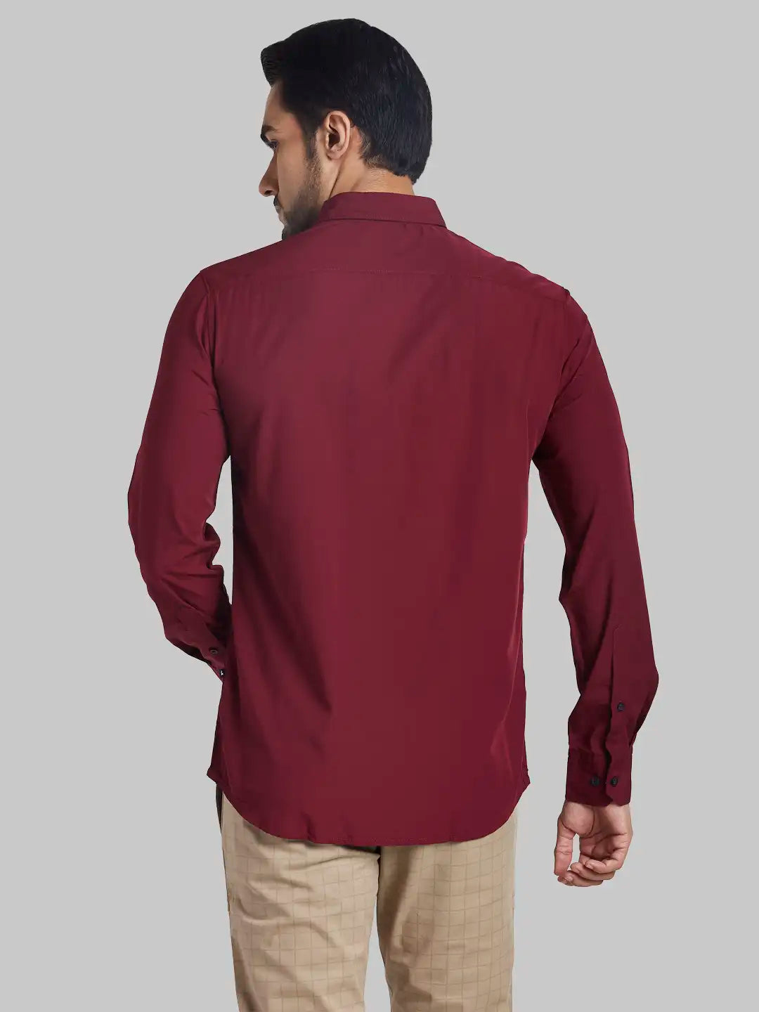 Men Slim Fit Medium Orange Shirt