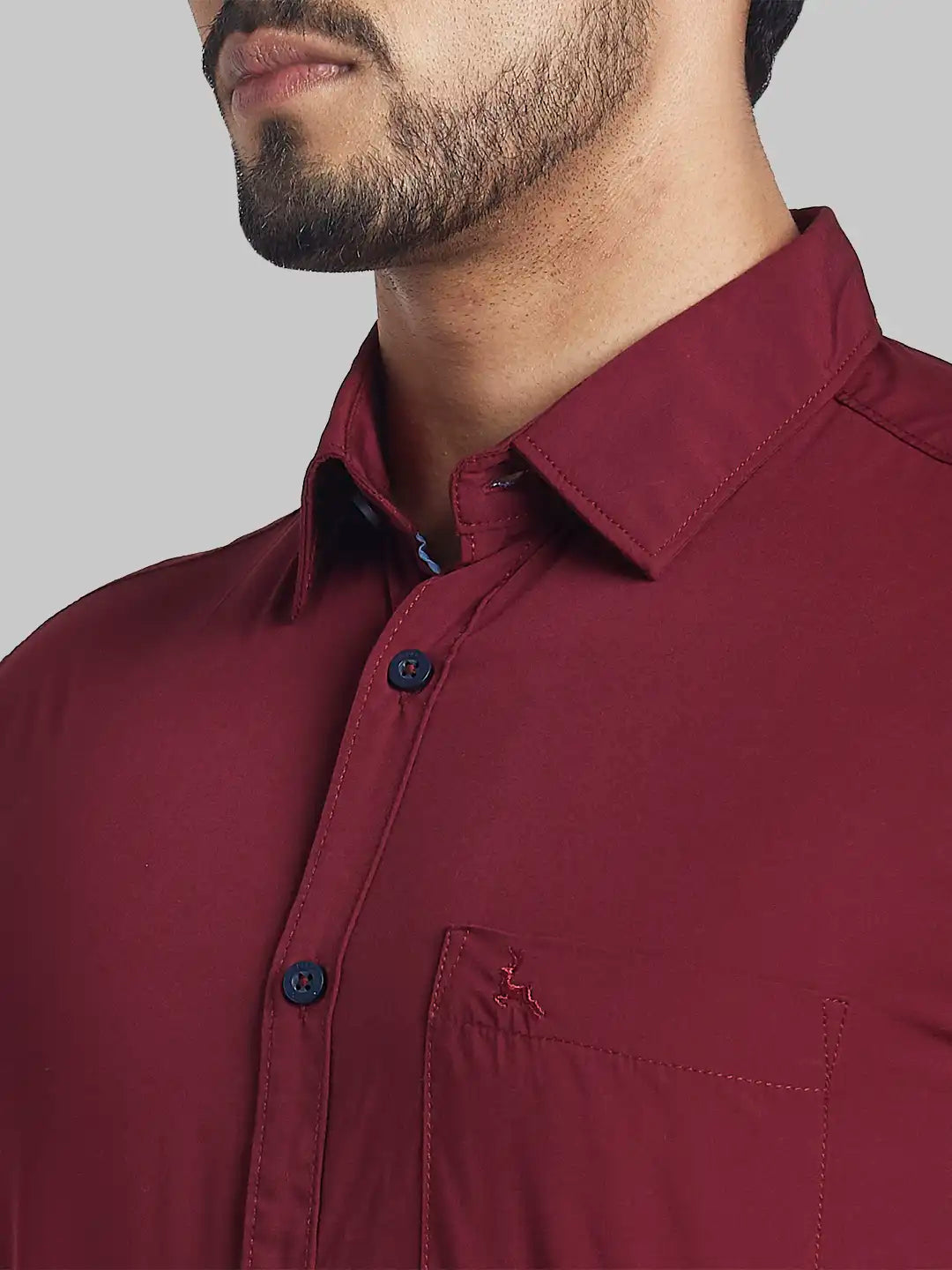 Men Slim Fit Medium Orange Shirt