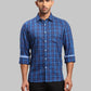 Men Slim Fit Dark Blue Shirt