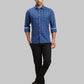 Men Slim Fit Dark Blue Shirt