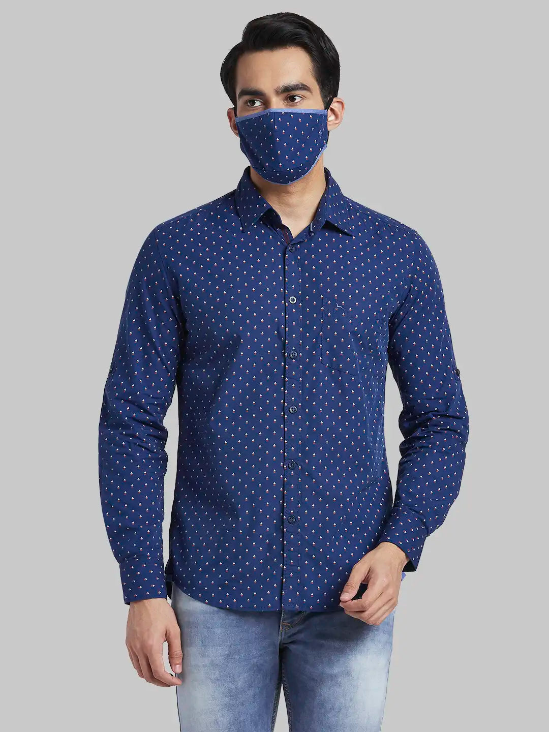 Men Slim Fit Dark Red Shirt