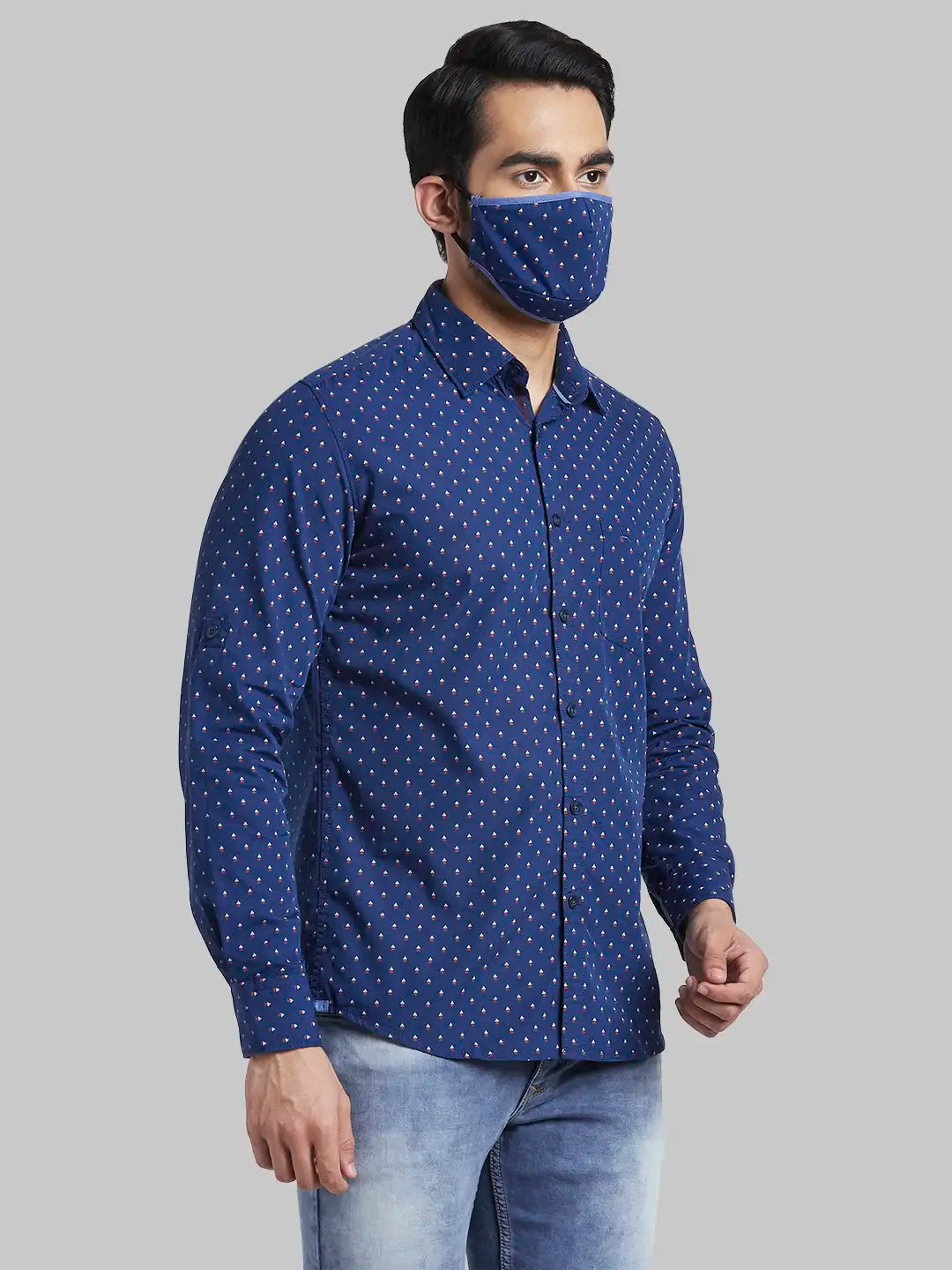 Men Slim Fit Dark Red Shirt