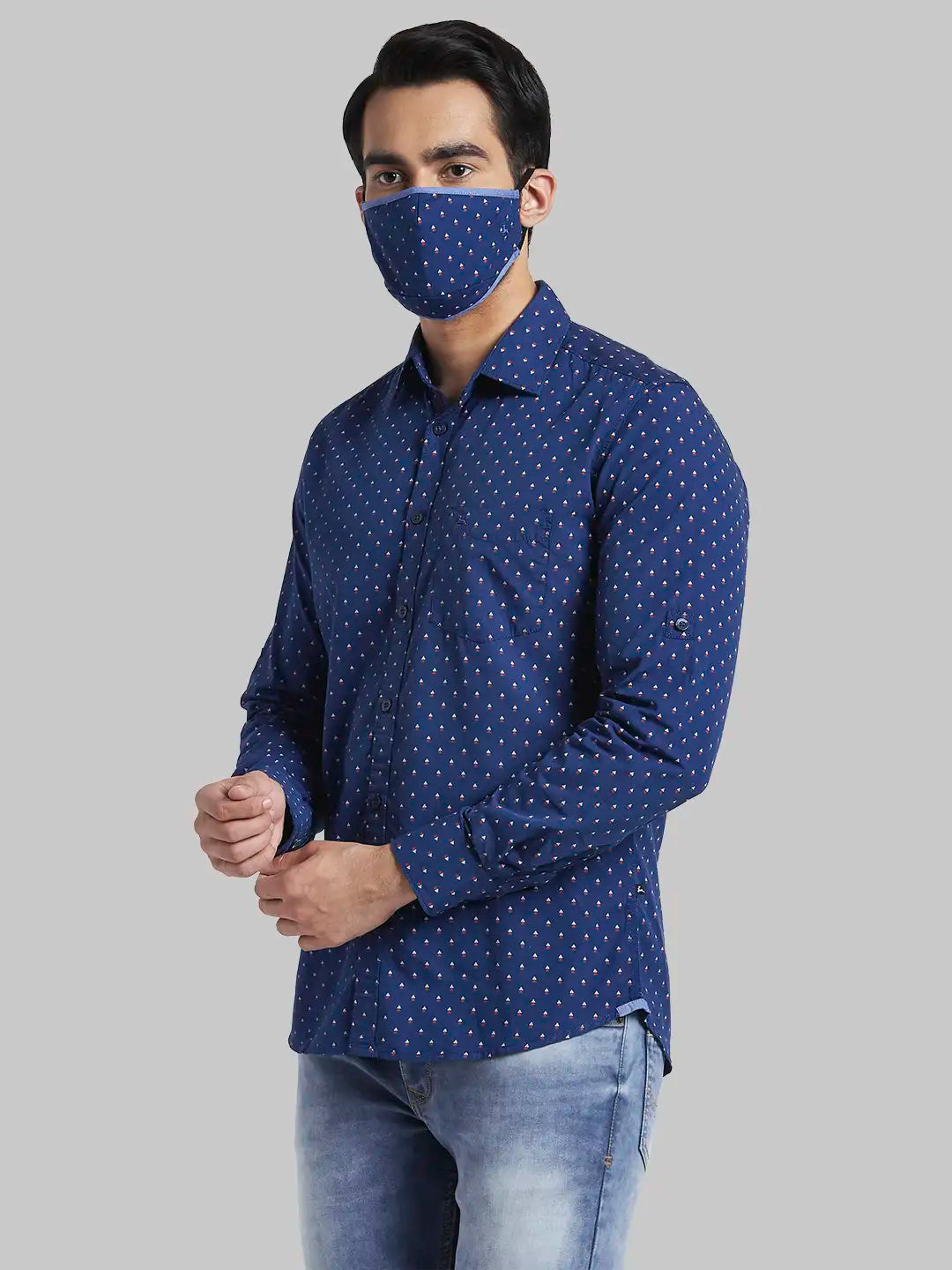 Men Slim Fit Dark Red Shirt