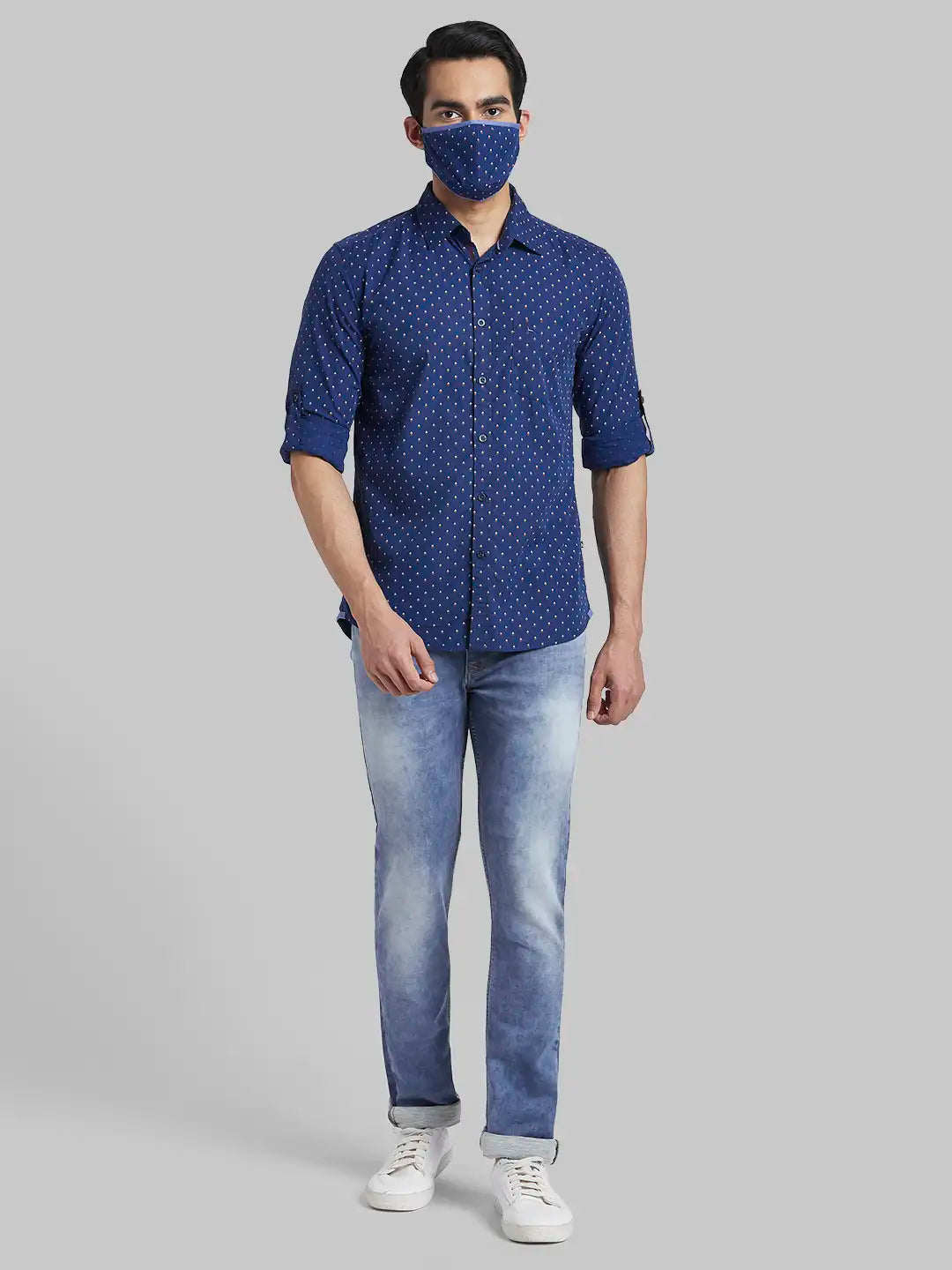Men Slim Fit Dark Red Shirt